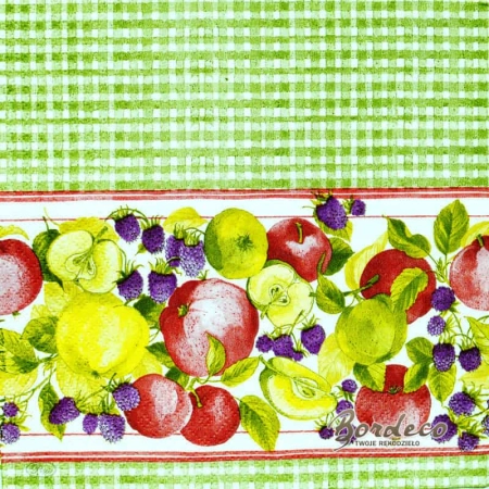 Serwetka do decoupage szeroka owocowa bordiura 33x33 R2S