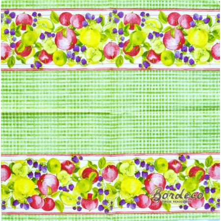 Serwetka do decoupage szeroka owocowa bordiura 33x33 R2S