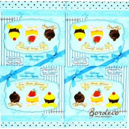 Serwetka do decoupage trzy ciastka, babeczki 25x25 R2S Unikat