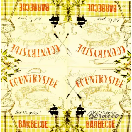 Serwetka do decoupage wiejski grill, Barbecue 33x33 R2S Unikat