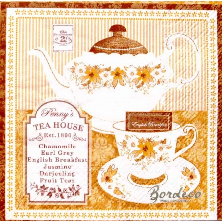 Serwetka do decoupage zestaw do  herbaty 25x25 R2S Unikat