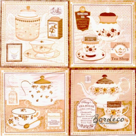 Serwetka do decoupage zestaw do  herbaty 25x25 R2S Unikat