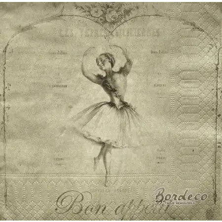 Serwetka do decoupage baletnica 33x33 firmy SAGEN