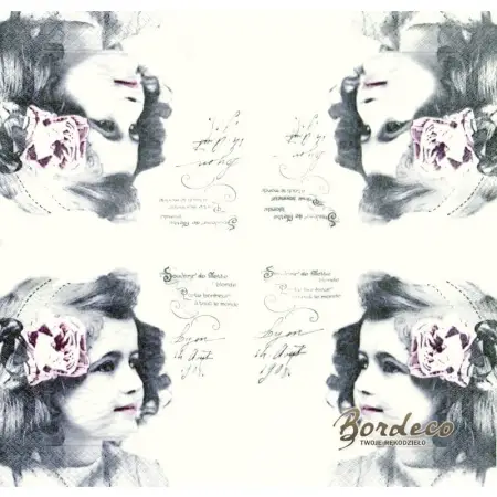 Serwetka do decoupage dziewczynka z różą 33x33 SAGEN