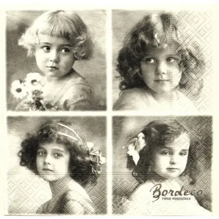 Serwetka do decoupage portrety 4 dziewczynek 33x33 SAGEN
