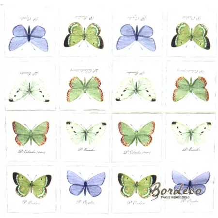 Serwetka do decoupage 4 motyle 33x33 SAGEN