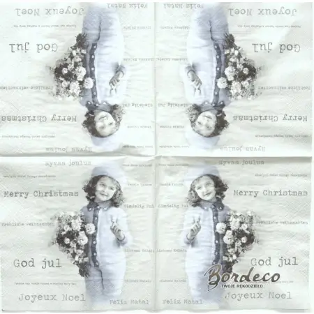 Serwetka do decoupage dziewczynka w niebieskim 33x33 SAGEN