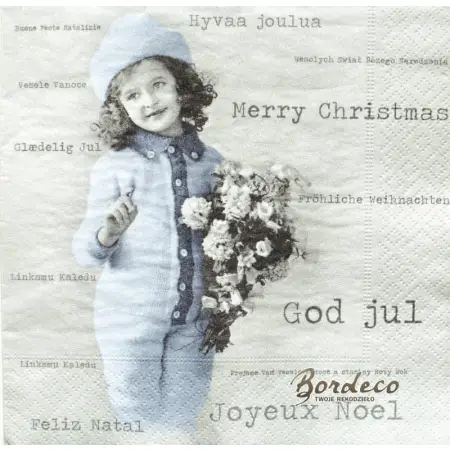 Serwetka do decoupage dziewczynka w niebieskim 33x33 SAGEN