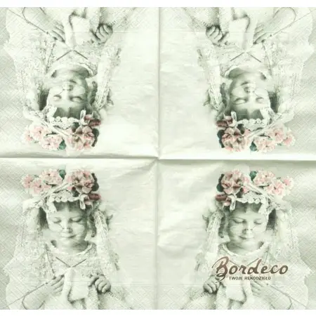 Serwetka do decoupage dziewczynka z drutami 33x33 SAGEN