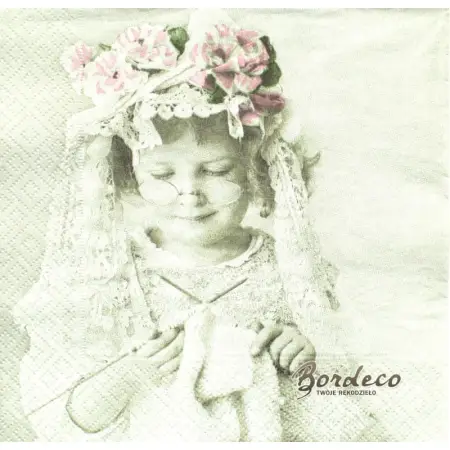 Serwetka do decoupage dziewczynka z drutami 33x33 SAGEN