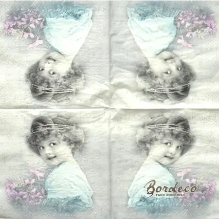 Serwetka do decoupage dziewczynka z diademem 33x33 SAGEN