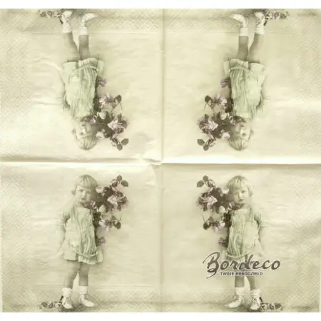 Serwetka do decoupage dziewczynka w zielonej sukience 33x33 SAGEN