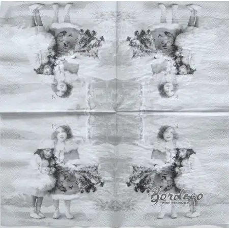 Serwetka do decoupage dziewczynki zimą 33x33 SAGEN