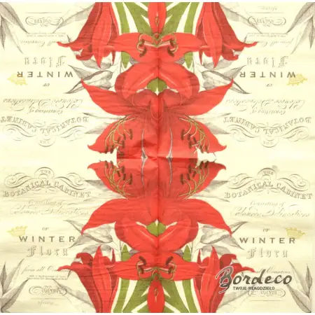 Serwetka do decoupage czerwone lilie 33x33 SAGEN