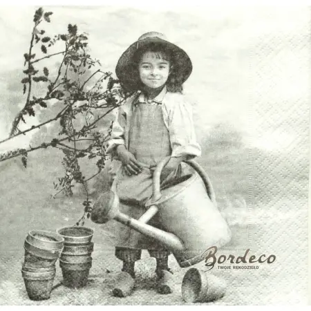 Serwetka do decoupage mała ogrodniczka 33x33 SAGEN