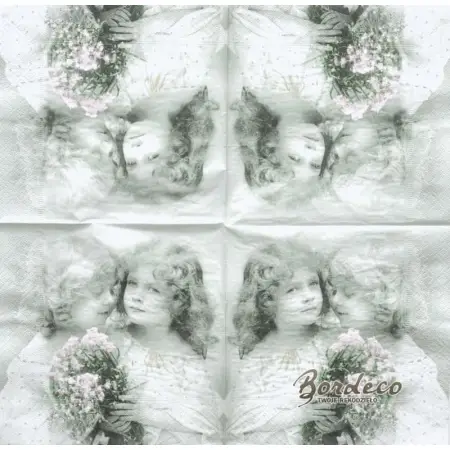 Serwetka do decoupage dziewczynki w kropkach 33x33 SAGEN