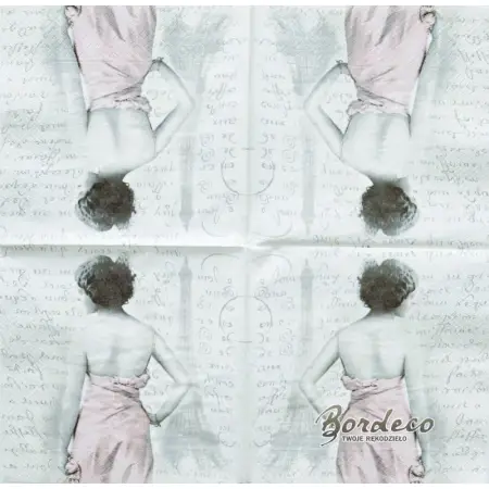 Serwetka do decoupage kobieta tyłem 33x33 SAGEN