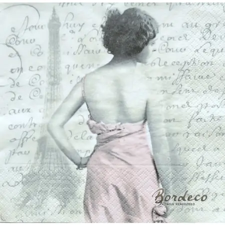 Serwetka do decoupage kobieta tyłem 33x33 SAGEN
