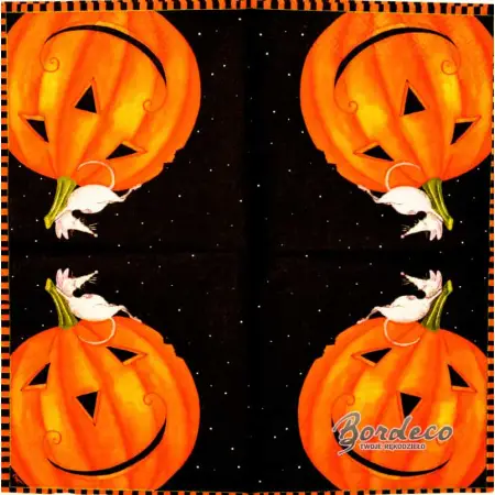 Serwetka do decoupage dynia z myszką, Halloween 33x33 SWEET PAC Unikat