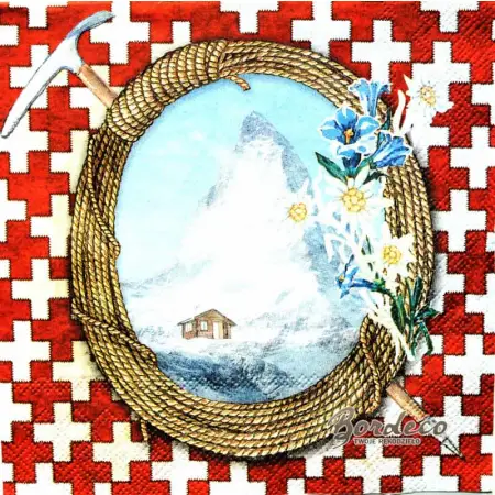 Serwetka do decoupage alpejski widoczek 33x33 SWEET PAC, Unikat