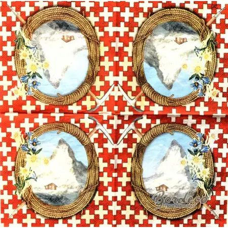 Serwetka do decoupage alpejski widoczek 33x33 SWEET PAC, Unikat