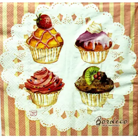 Serwetka do decoupage muffinki, babeczki 33x33 SWEET PAC, Unikat