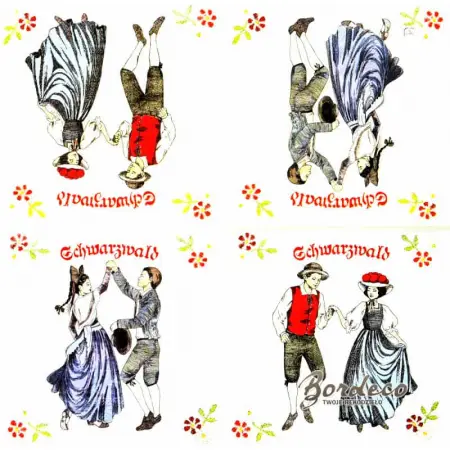 Serwetka do decoupage tańce ludowe Schwarzwaldu 333x33 SWEET PAC, Unikat