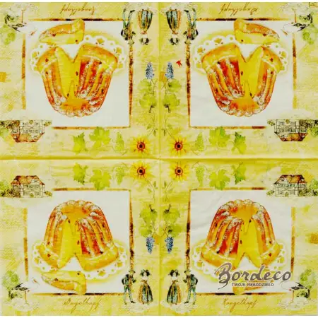Serwetka do decoupage wypieczona babka z rodzynkami 33x33 SWEET PAC, Unikat