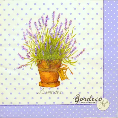 Serwetka do deccupage lawenda w doniczce 33x33 TERSTEEGE. Unikat