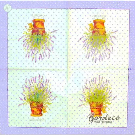 Serwetka do deccupage lawenda w doniczce 33x33 TERSTEEGE. Unikat