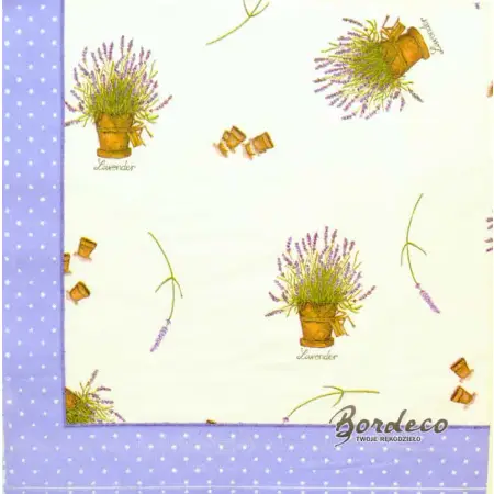 Serwetka do decoupage mała lawenda w doniczkach 33x33 TERSTEEGE. Unikat