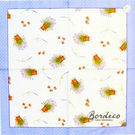 Serwetka do decoupage mała lawenda w doniczkach 33x33 TERSTEEGE. Unikat