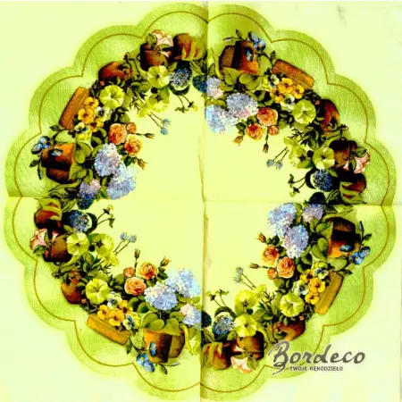Serwetka do decoupage serweta w kwiaty w doniczkach 35x35 TERSTEEGE Unikat