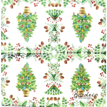 Serwetka do decoupage choinka w doniczce 33x33 TETEaTETE