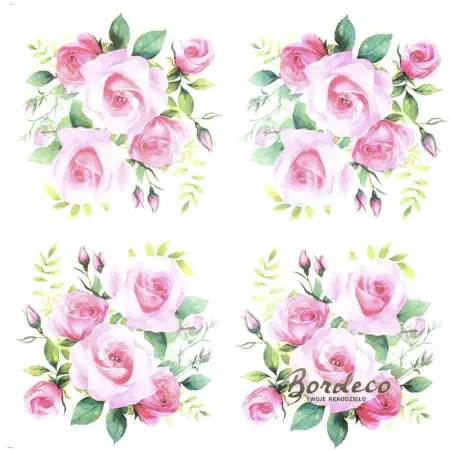 Serwetka do decoupage duże róże 33x33 TETEaTETE