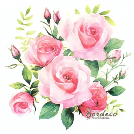 Serwetka do decoupage duże róże 33x33 TETEaTETE