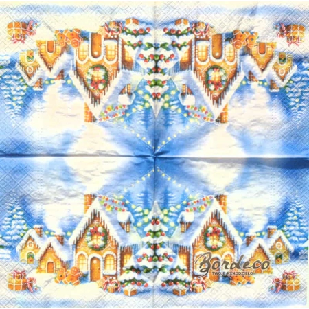 Serwetka do decoupage domki z piernika 33x33 TETEaTETE