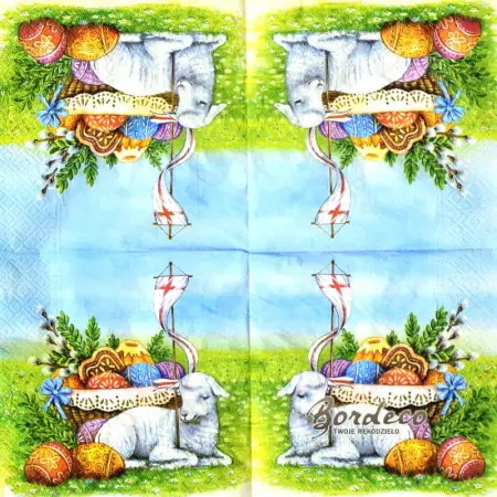 Serwetka do decoupage wielkanocny baranek 33x33 TETEaTETE