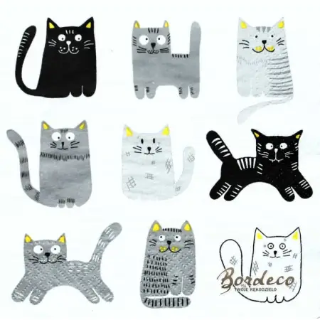 Serwetka do decoupage zabawne koty 33x33 TETEaTETE Unikat