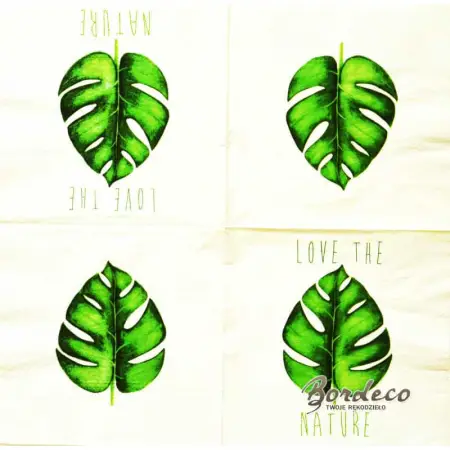 Serwetka do decoupage zielony liść monstery 33x33 TETEaTETE Unikat