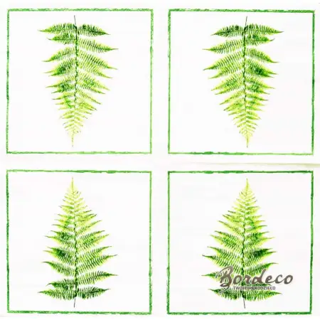 Serwetka do decoupage liść paproci 33x33 TETEaTETE Unikat