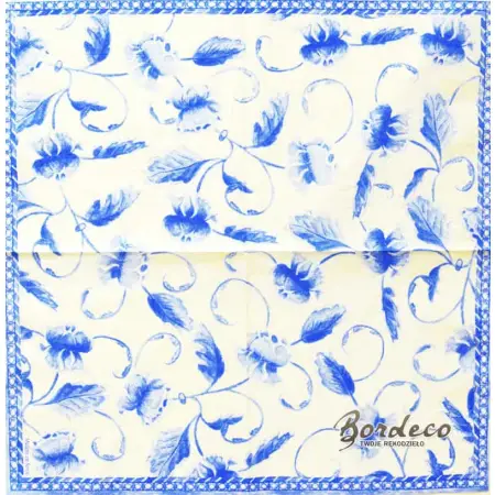 Serwetka do decoupage niebieskie motywy kwiatowe 33x33 TETEaTETE Unikat