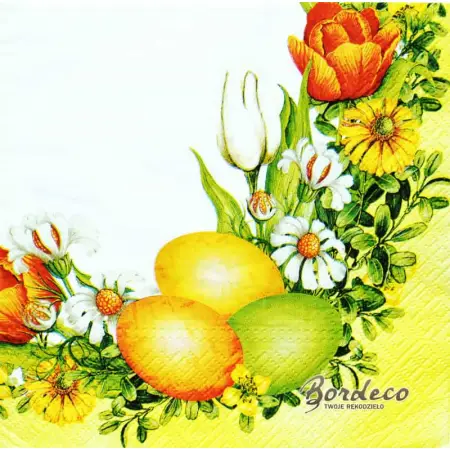 Serwetka do decoupage pisanki i kwiaty 33x33 TETEaTETE Unikat