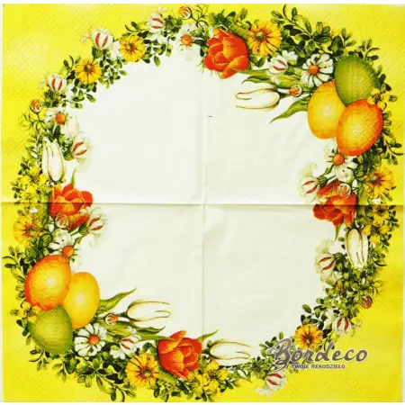 Serwetka do decoupage pisanki i kwiaty 33x33 TETEaTETE Unikat