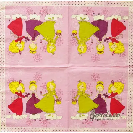 Serwetka do decoupage trzy królewny 33x33 TETEaTETE Unikat