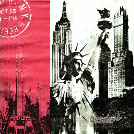 Serwetka do decoupage New York, Statua Wolności 33x33 TI-FLAIR. Unikat