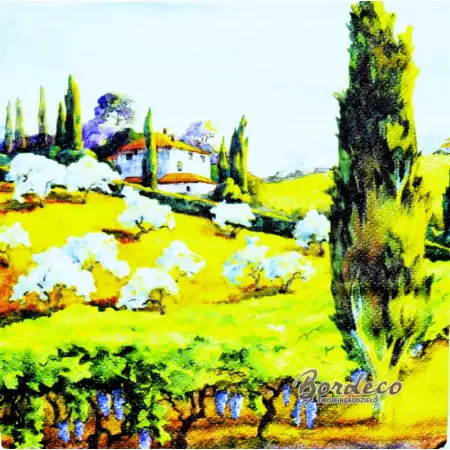 Serwetka do decoupage Toskania z cyprysami 33x33 TI-FLAIR. Unikat