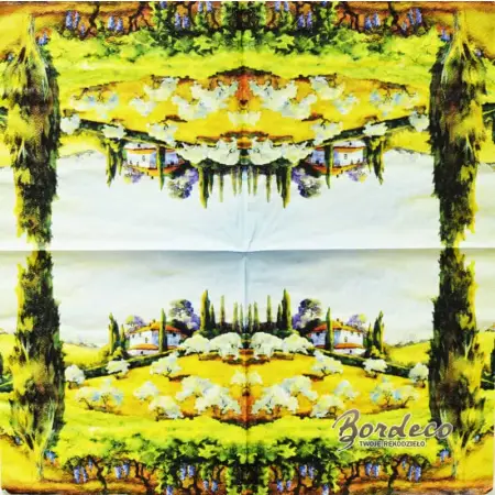 Serwetka do decoupage Toskania z cyprysami 33x33 TI-FLAIR. Unikat