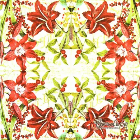 Serwetka do decoupage czerwone amarylisy 33x33 TI-FLAIR Unikat