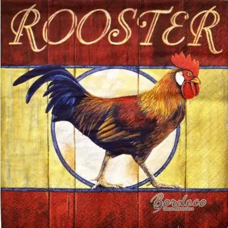 Serwetka do decoupage kogut, Rooster, 33x33 TI-FLAIR. Unikat